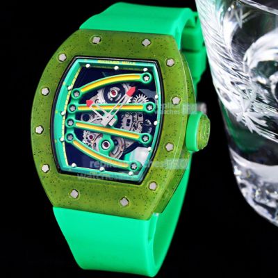 Swiss Quality Replica Richard Mille RM 59-01 Yohan Green Watch Green Rubber Band